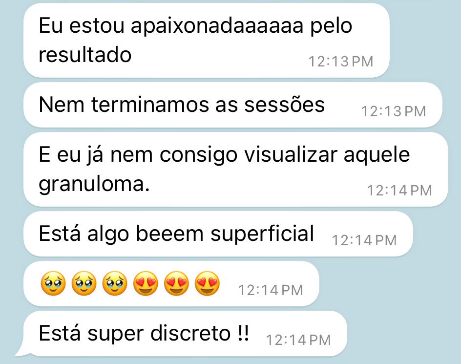 Print de aluna sobre o resultado do laser