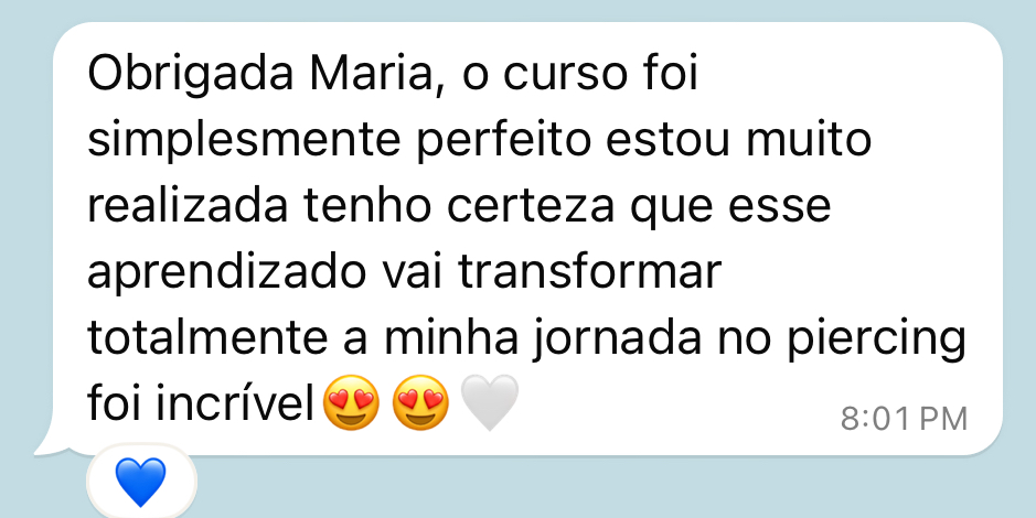 Print de aluna sobre as aulas