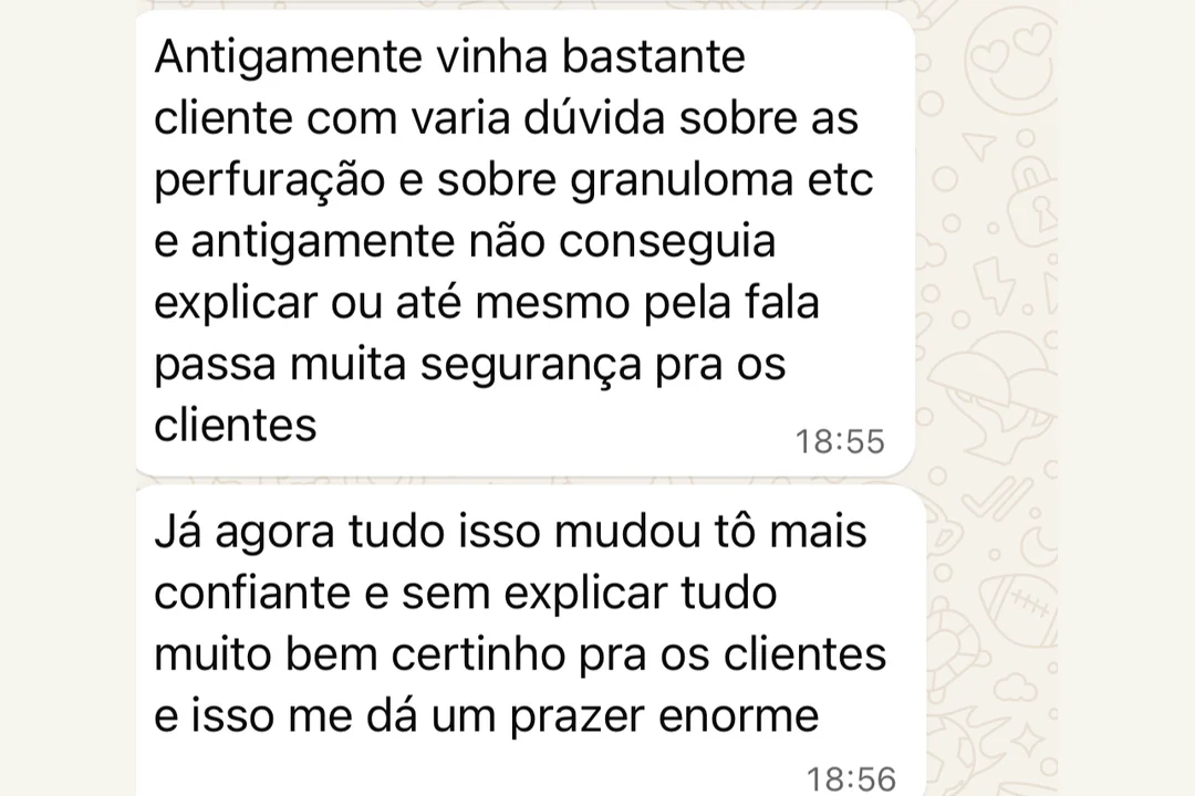 Feedback de aluna sobre segurança no atendimento